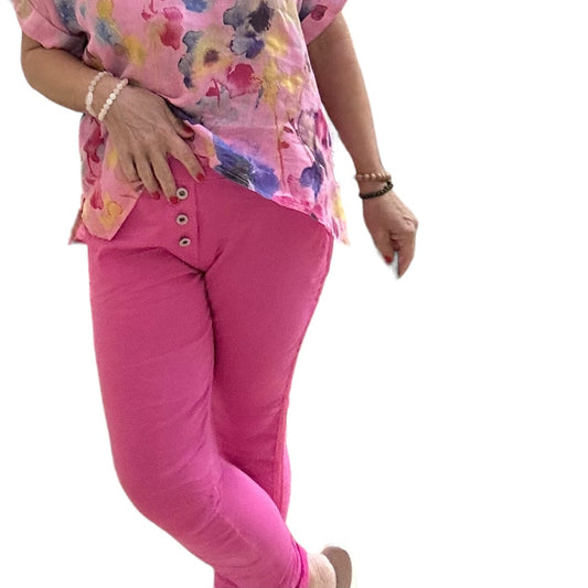 Summer pink Italian pants