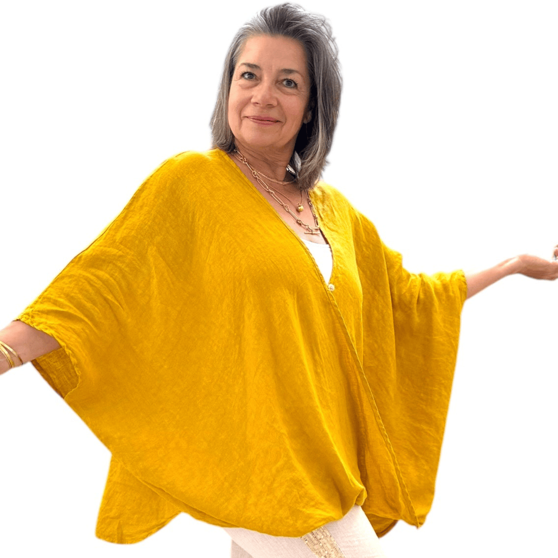 Crossover Lagenlook Linen Top Crossover Lagenlook Linen Top