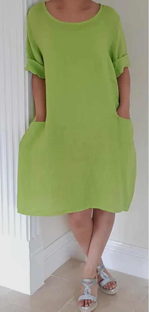 Linen Dress With Pockets