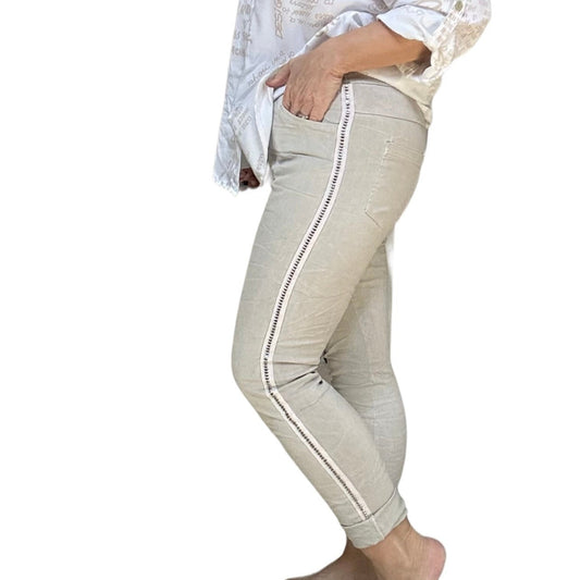 Argento Side Studded Italian Magic Pants