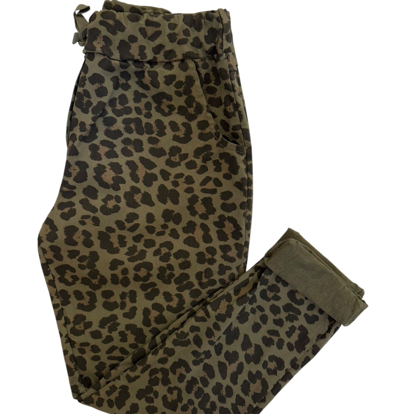 Chic Leopard Print Italian Magic Pants