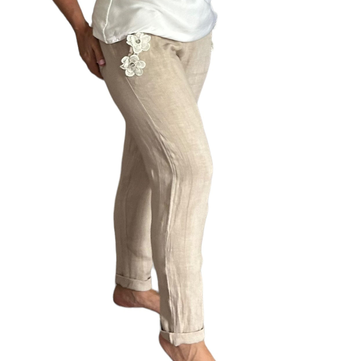 Blooming linen pants