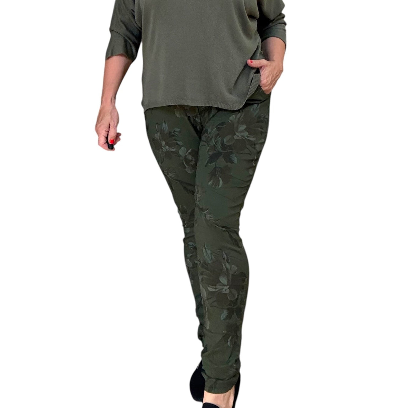 Floral Ember Italian Magic Pants