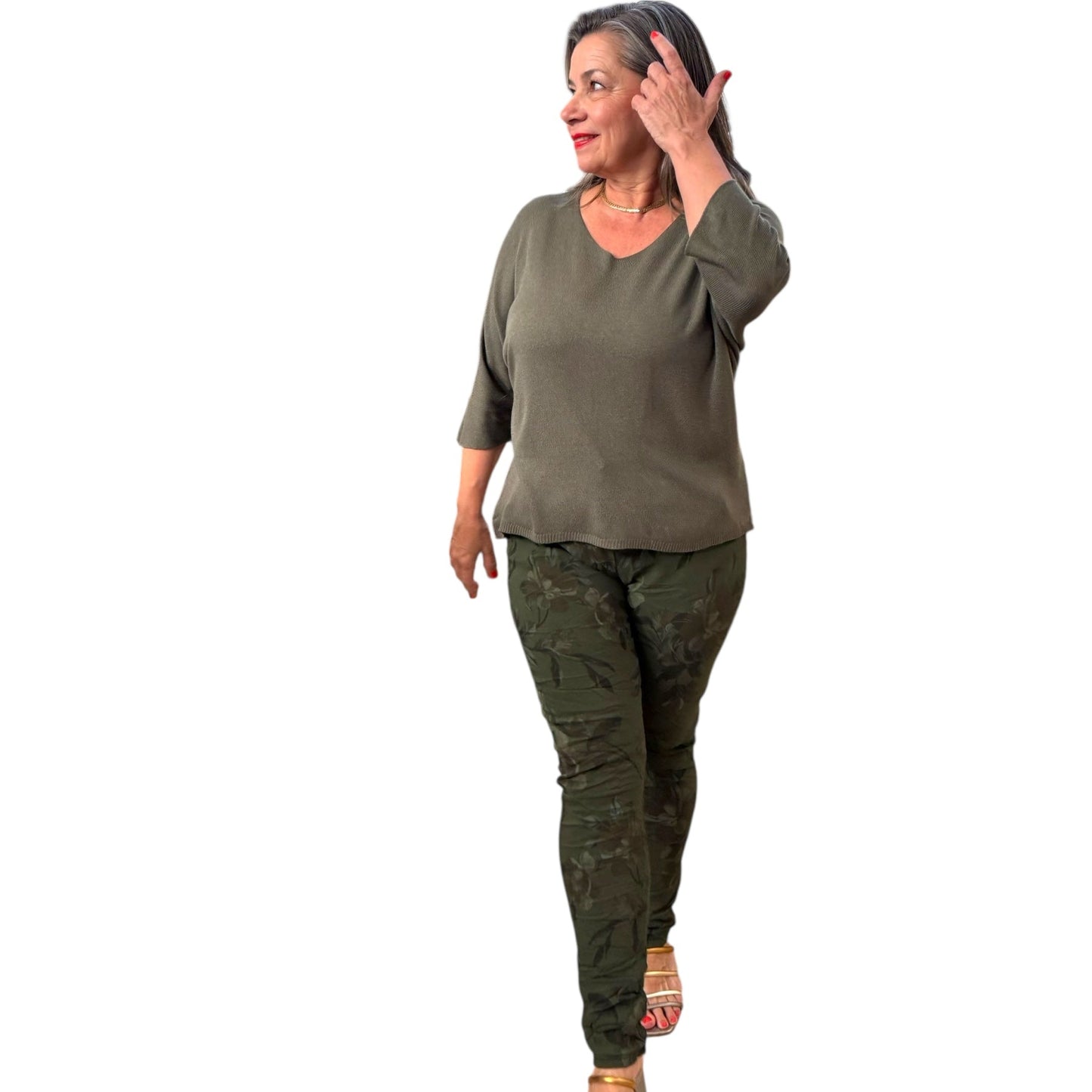Floral Ember Italian Magic Pants
