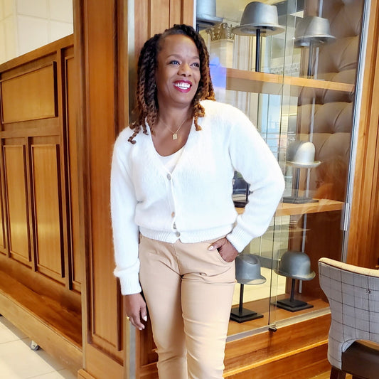 Winter White Cloud Soft Mohair Cardigan