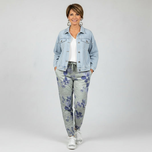 Water Color Floral Italian Magic Pants
