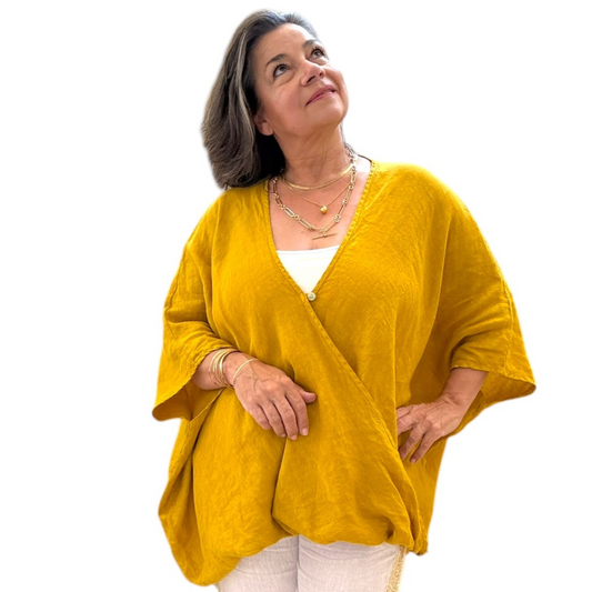 Crossover Lagenlook Linen Top
