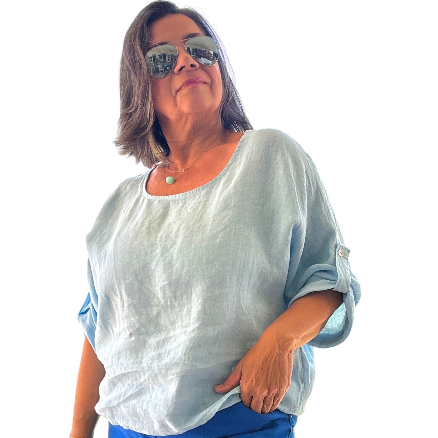 Sky Blue Everyday Linen Top