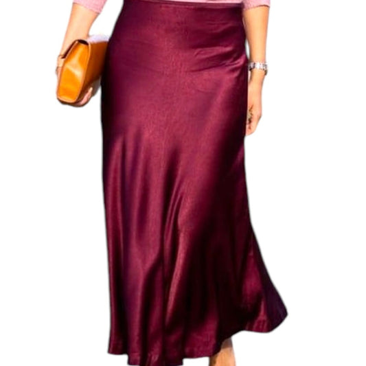 Anastasia midi satin skirt