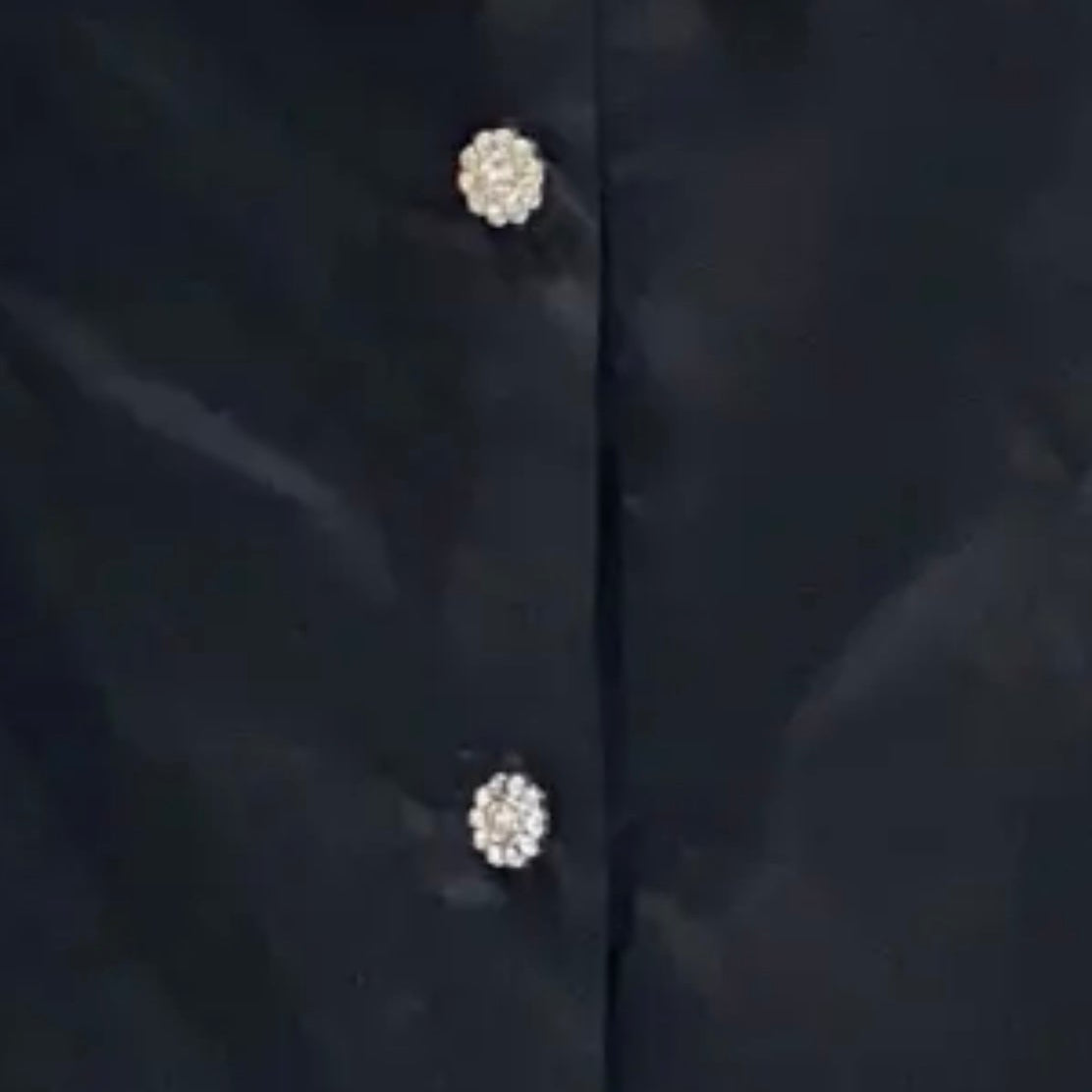 Sparkle Breeze Button Front Shirt - Black