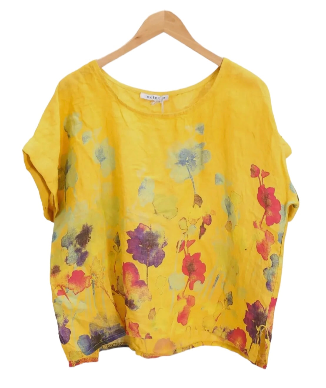 Yellow Flora Linen Top *BEST SELLER*
