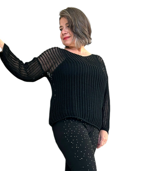 Breezy Crochet V-Neck Top