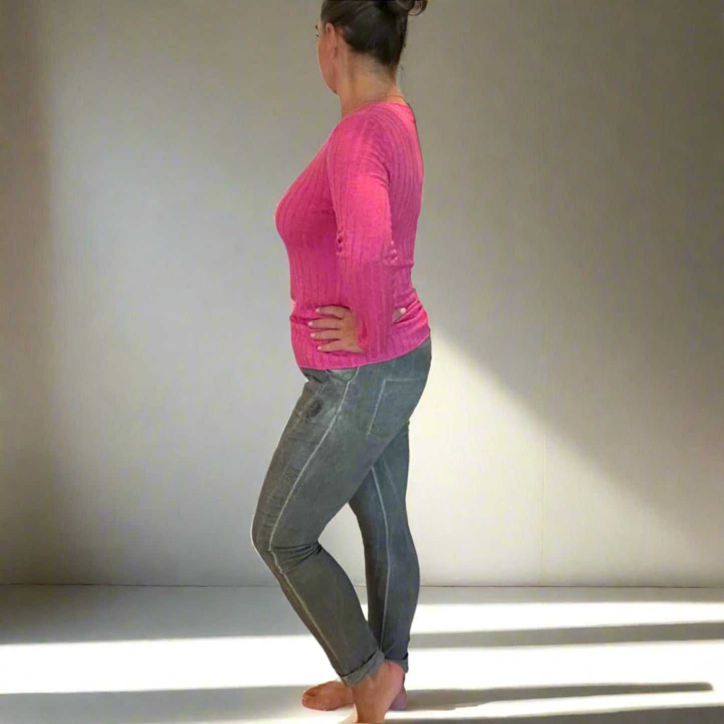 Olive green mineral washed Italian magic pants