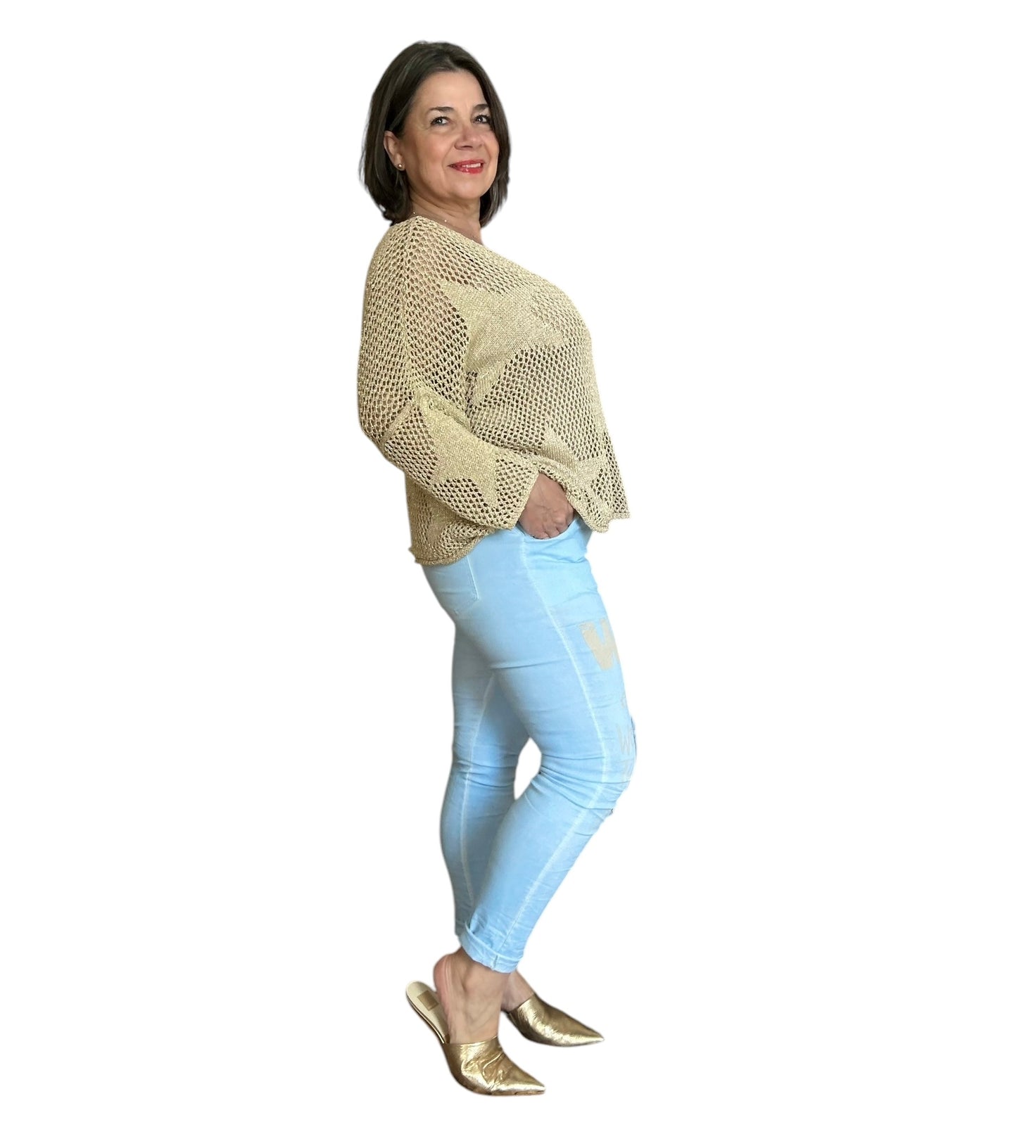 Golden Star Crochet Top