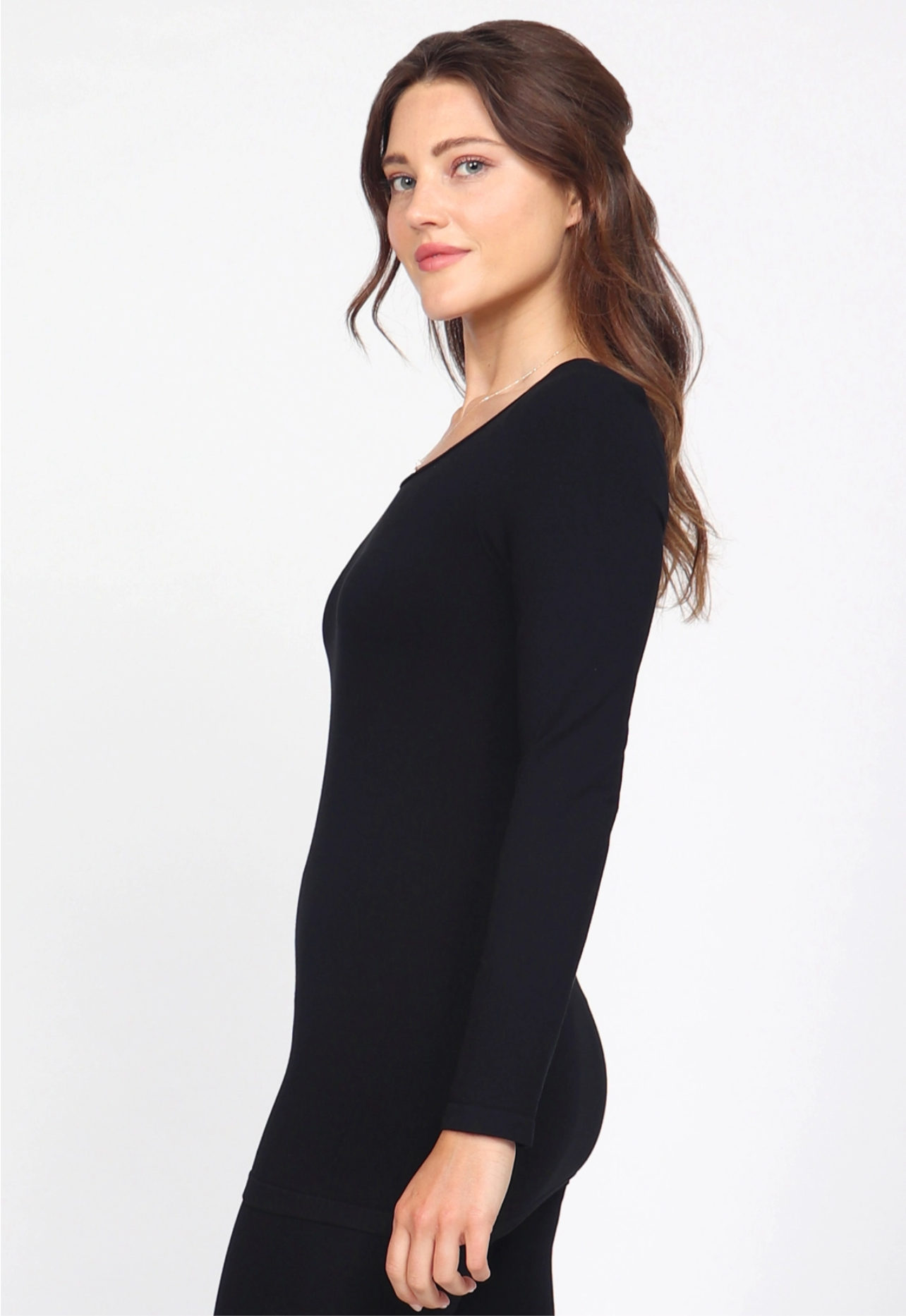 Bright white second skin seamless long-sleeve bodycon top