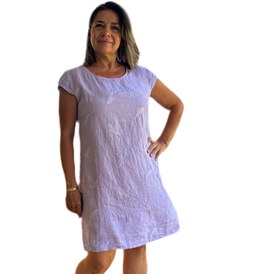 Embroidered linen dress