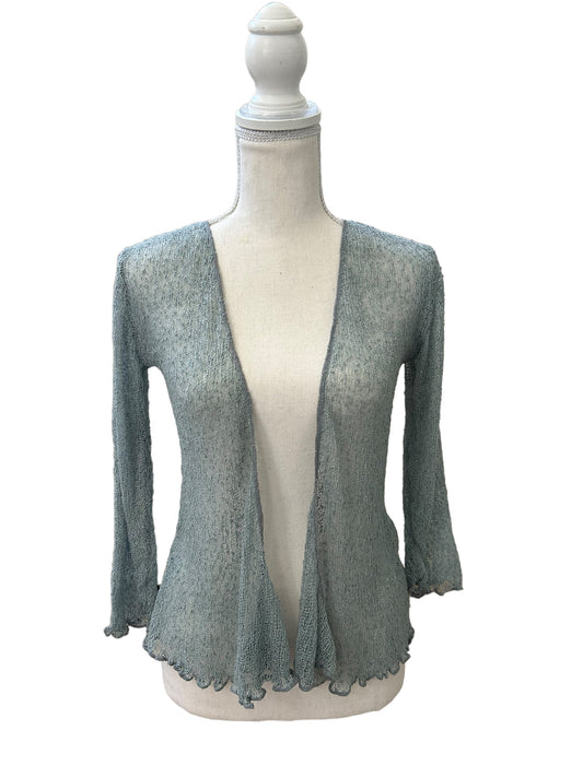Delicate blue smoke mesh shrug