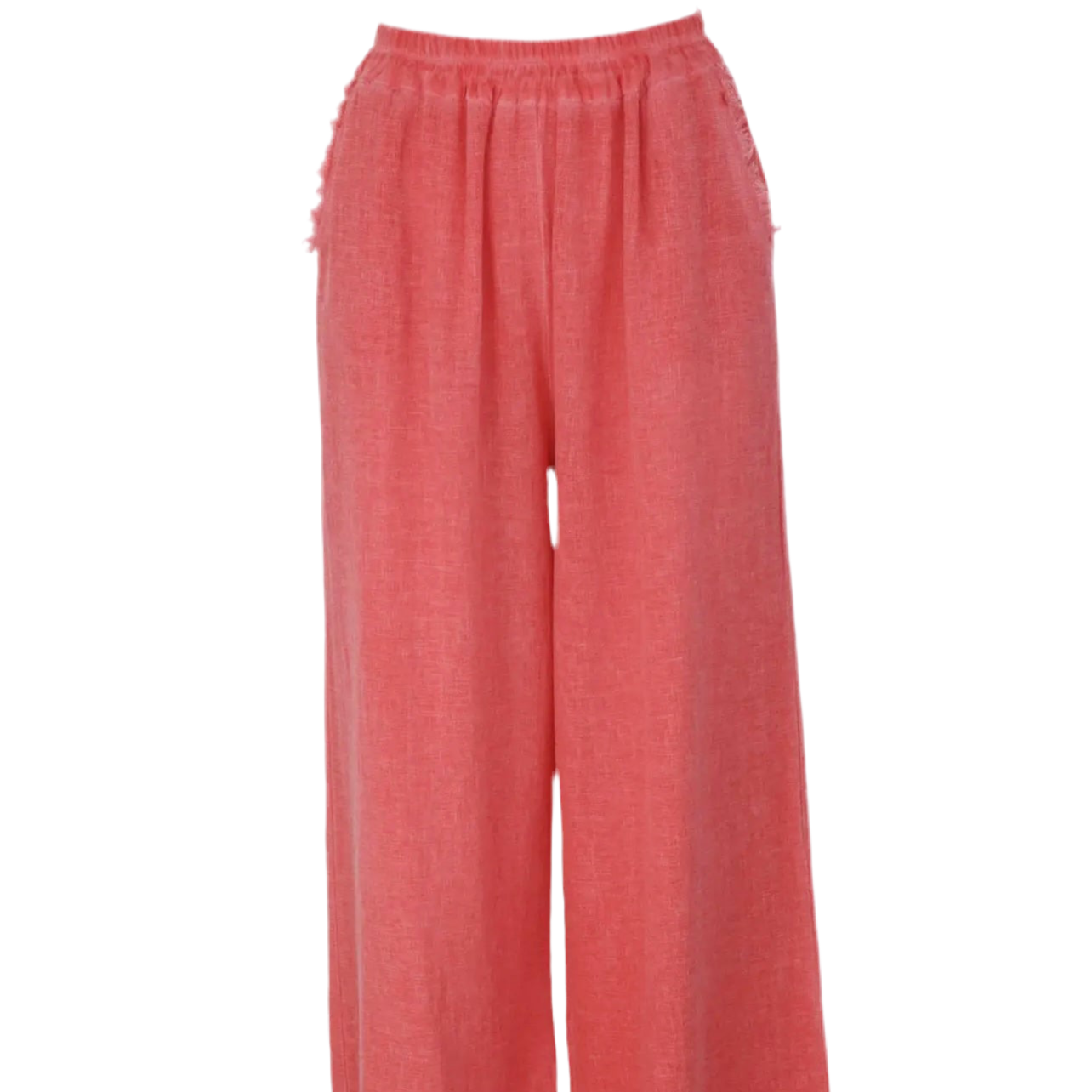 Coral linen pants