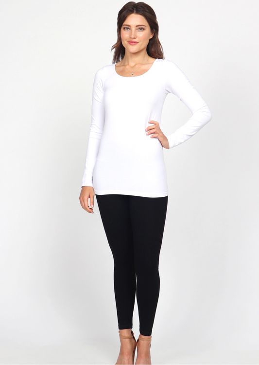 Bright white second skin seamless long-sleeve bodycon top