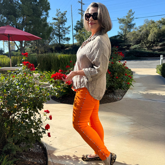 * BEST SELLER * Studs & diamante Italian magic pants