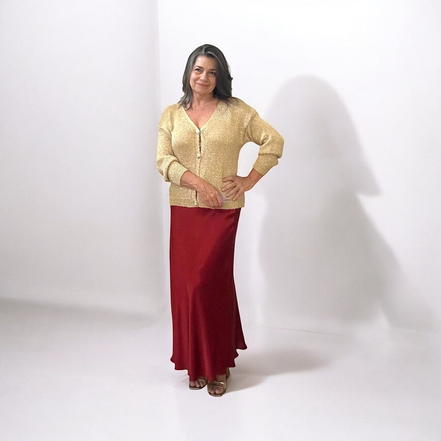 Alessia Gold Shimmer Cardigan