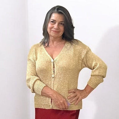 Alessia Gold Shimmer Cardigan