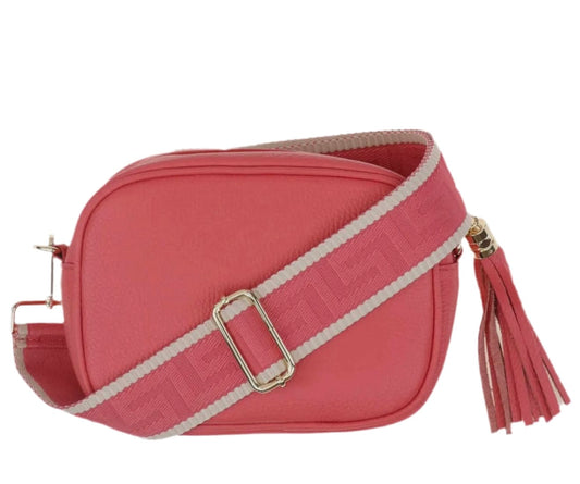Italian Leather Camera Style Crossbody Bag Navy Bianca Leather Crossbody Camera Bag