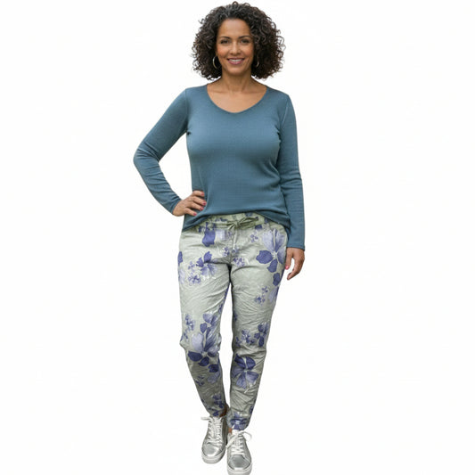 Water Color Floral Italian Magic Pants