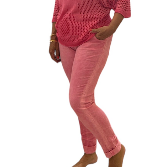 Strawberry Pink Italian Magic Pants