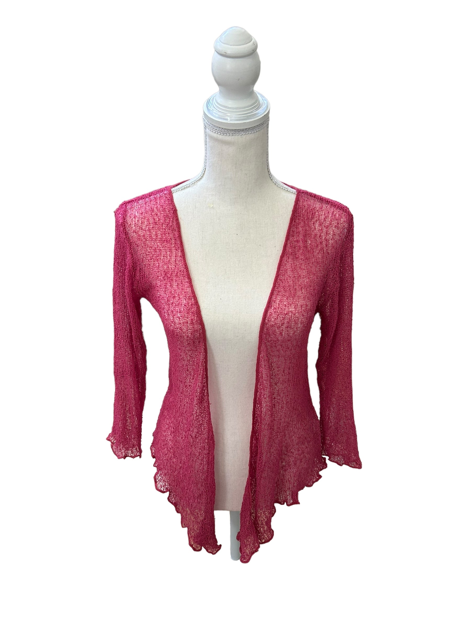 Delicate mystic pink mesh shrug