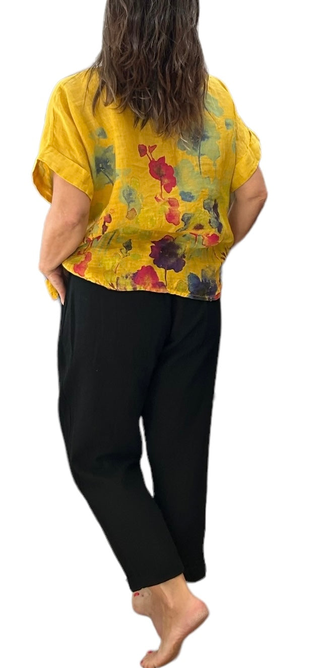 Black summer breeze tapered pants