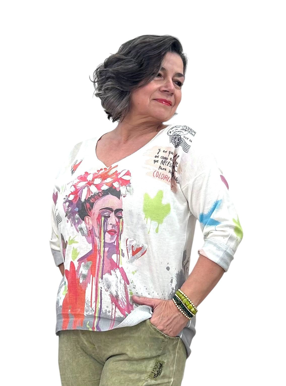 Lightweight Printed Fine Knit Top