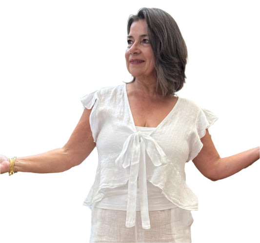 Flutter Linen Tie Top