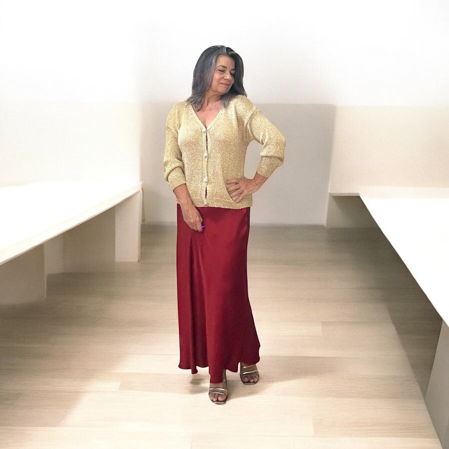 Alessia Gold Shimmer Cardigan