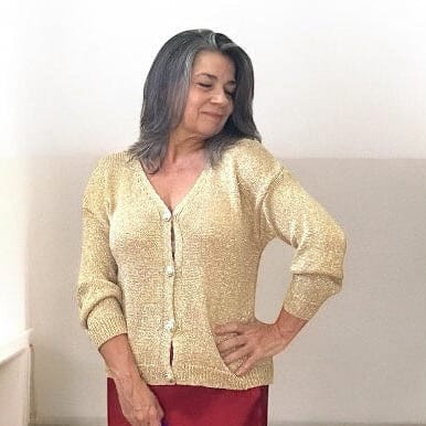 Alessia Gold Shimmer Cardigan Alessia Gold Shimmer Cardigan – Effortless Glamour