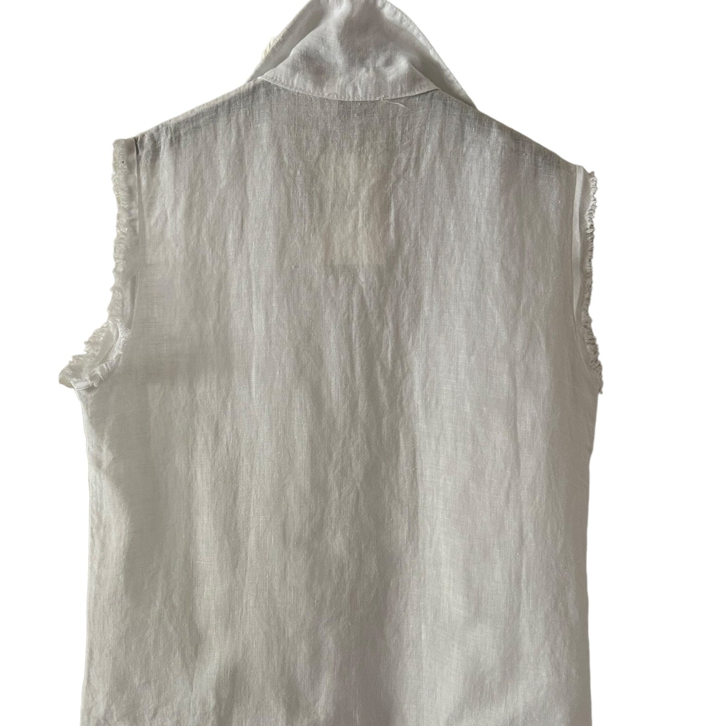 Antonia white linen waistcoat style top