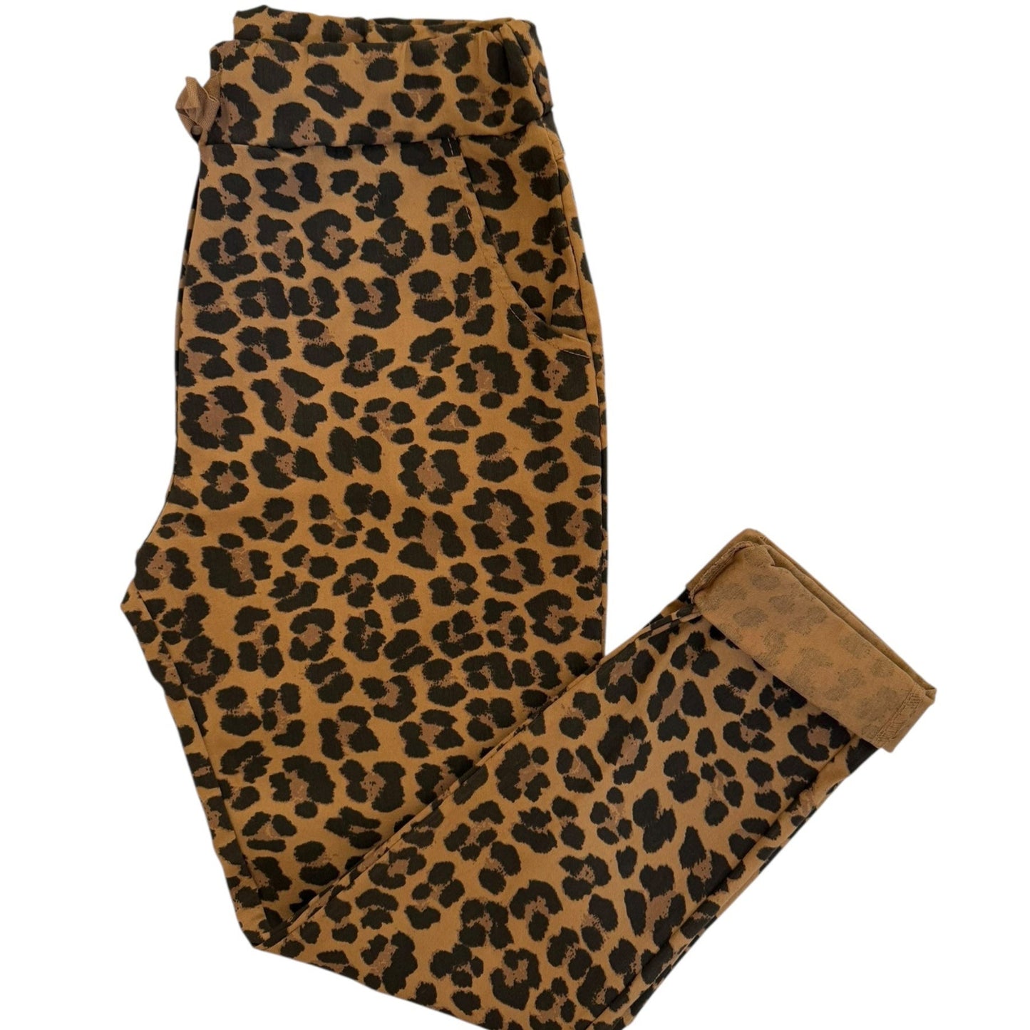 Chic Leopard Print Italian Magic Pants