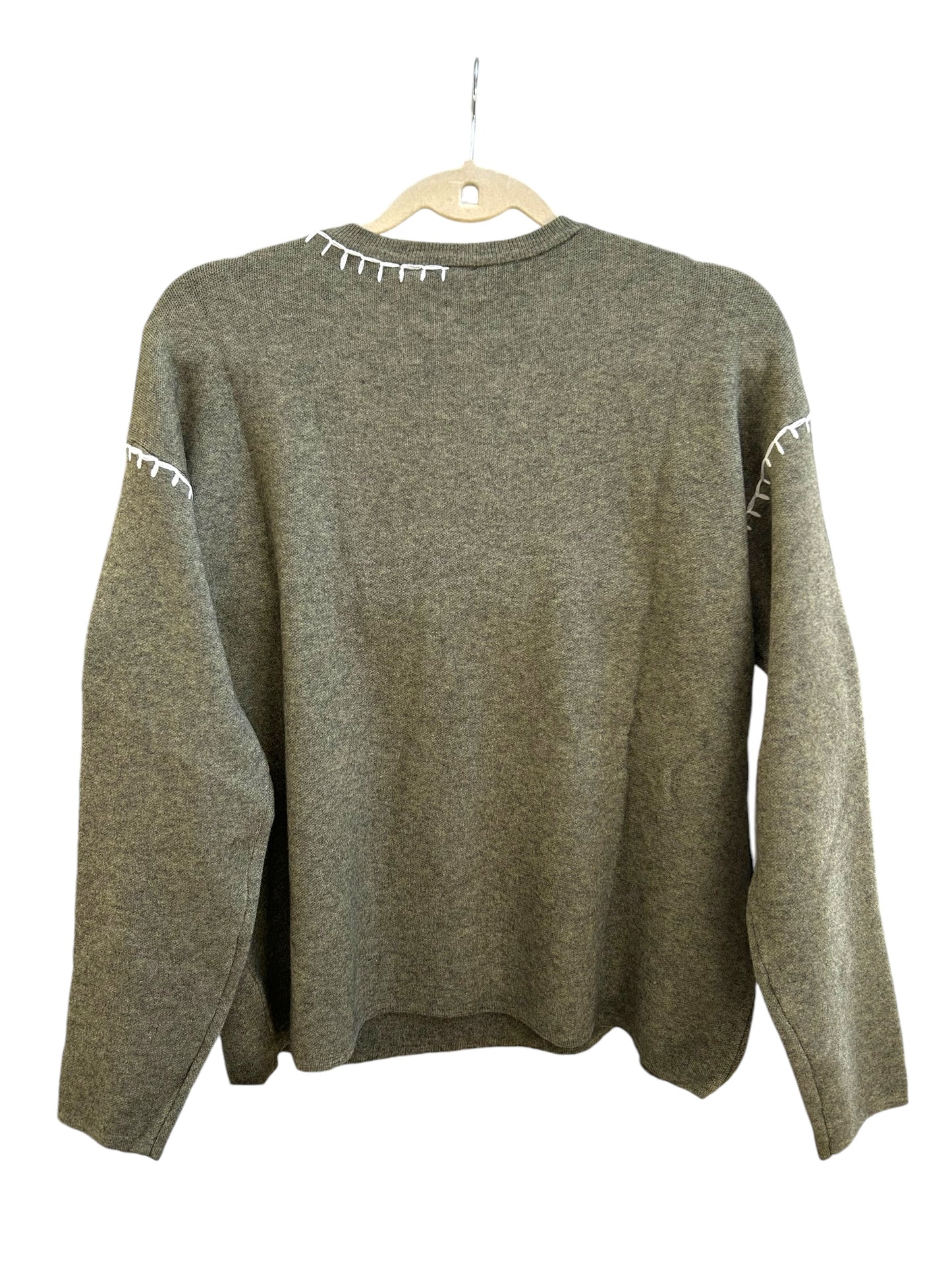 Jenna sweater with blanket stitch detail