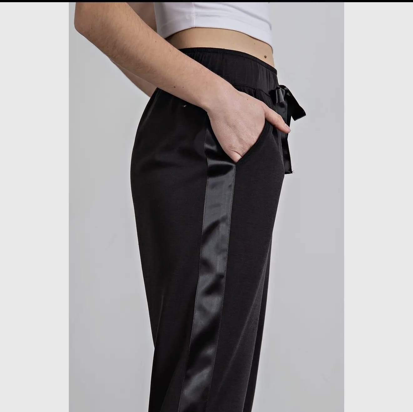 Modal Scuba Jogger with Side Satin Detail Modal Scuba Jogger with Side Satin Detail