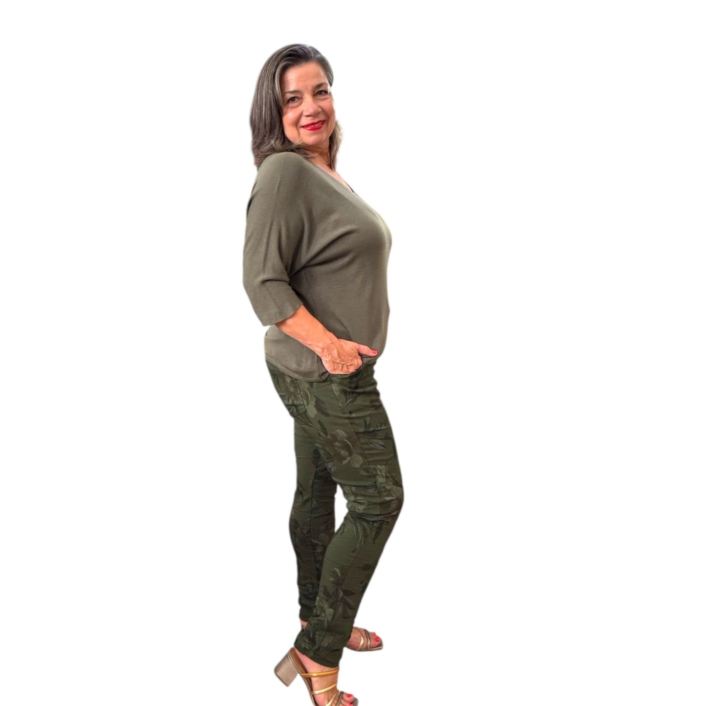 Floral Ember Italian Magic Pants