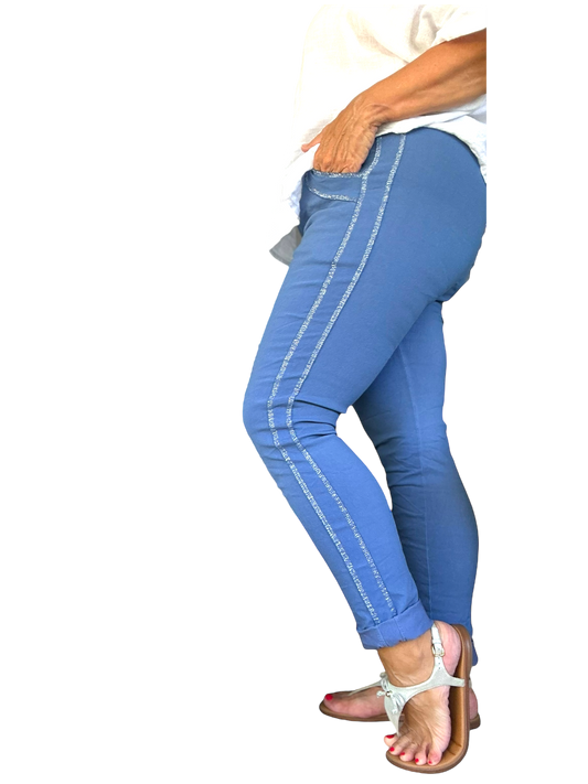 Italian Magic Pants With a Subtle Chic Glam Side Panel