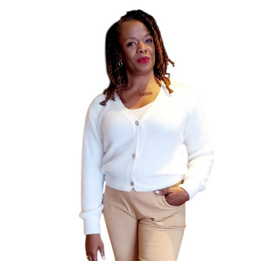 Winter White Cloud Soft Mohair Cardigan