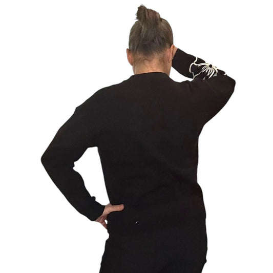 Bel fiore embroidered crew neck sweater