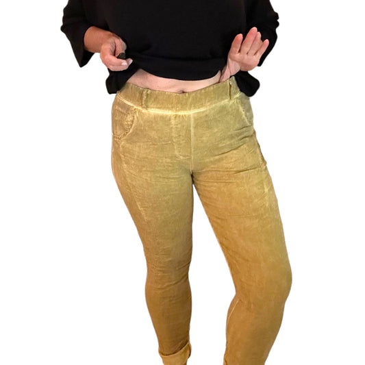 Mustard mineral washed Italian magic pants