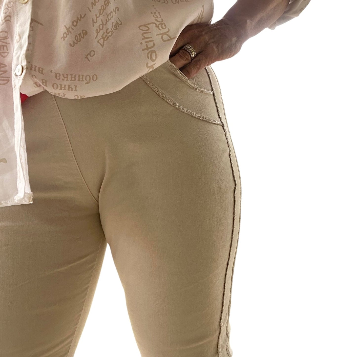 Italian Magic Pants With a Subtle Chic Glam Side Panel Italian Magic Pants With a Subtle Chic Glam Side Panel