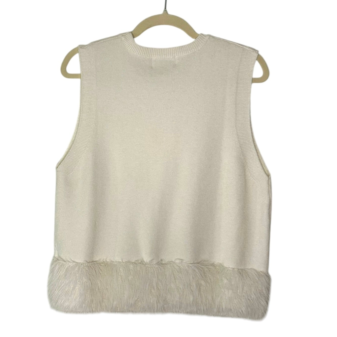 Fringed Sleeveless Sweater Top