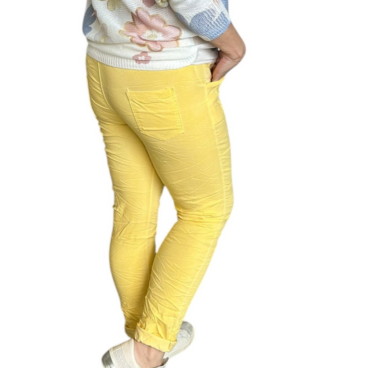 Sunshine Yellow Mineral Washed Italian Magic Pants