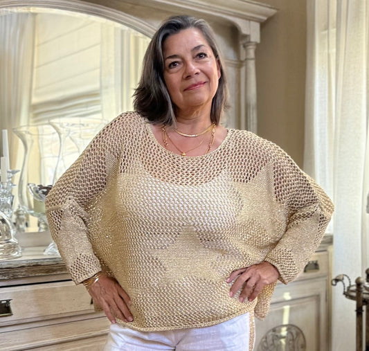 Golden Star Crochet Top