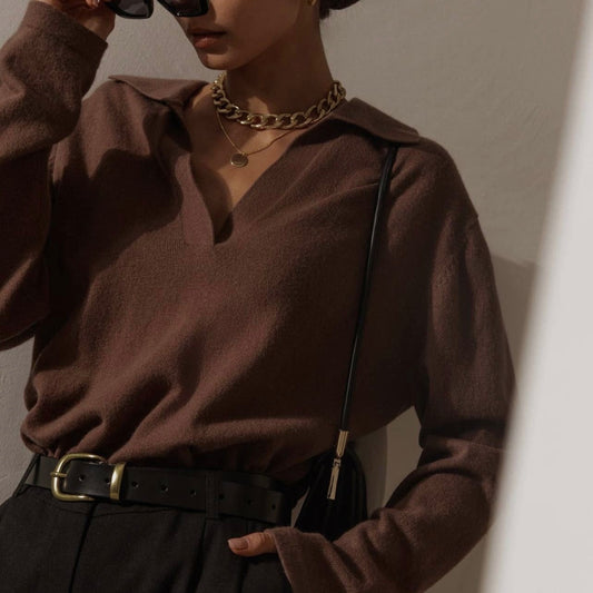 Isabella loose v- neck sweater