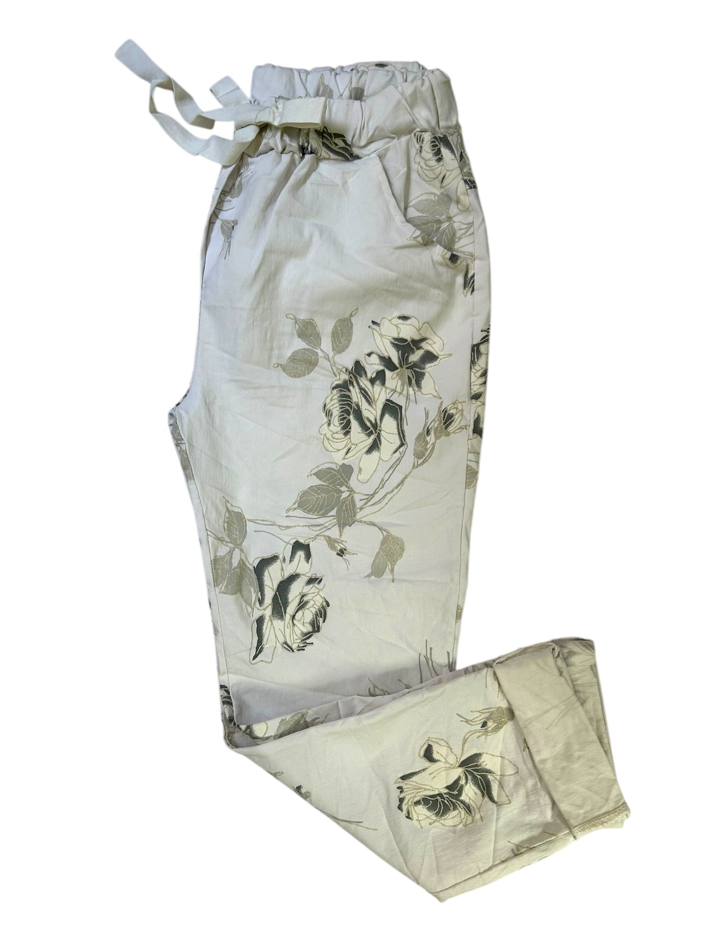 White Desert Rose Italian Magic Pants